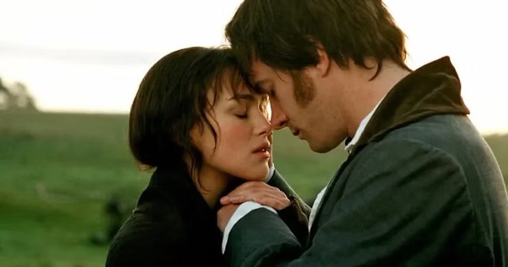 Darcy e Elizabeth na cena final do filme Orgulho e Preconceito (2005)